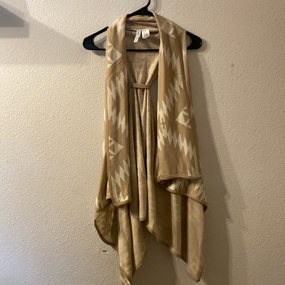 Great northwest Indigo Aztec print vest cardigan size XL